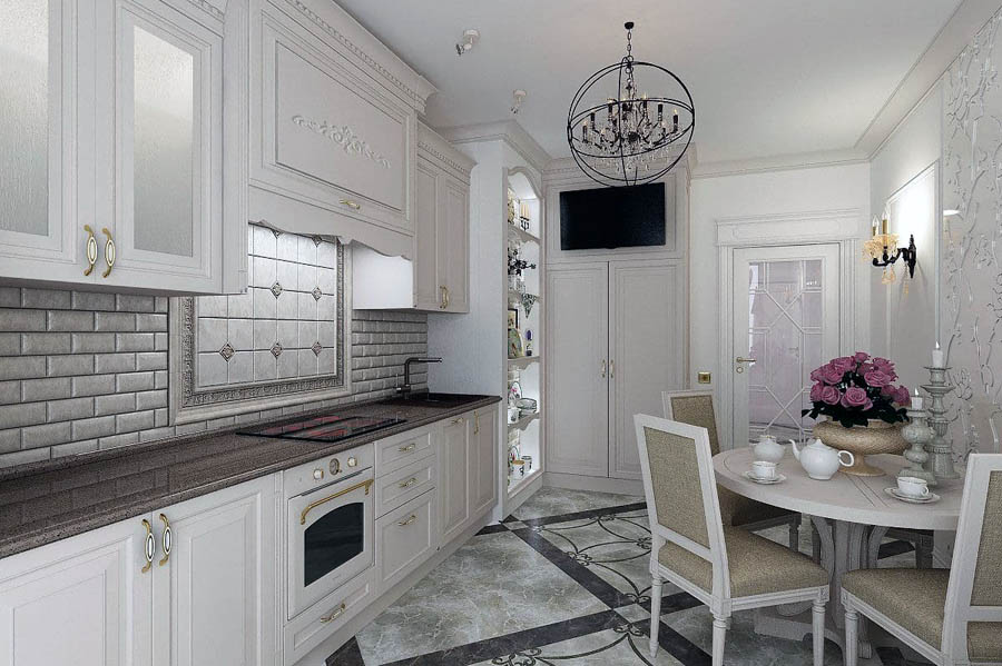 Кухня в хрущевке в бежевых оттенках