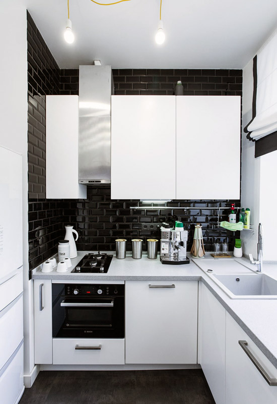 Маленька кухня з кутовим плануванням