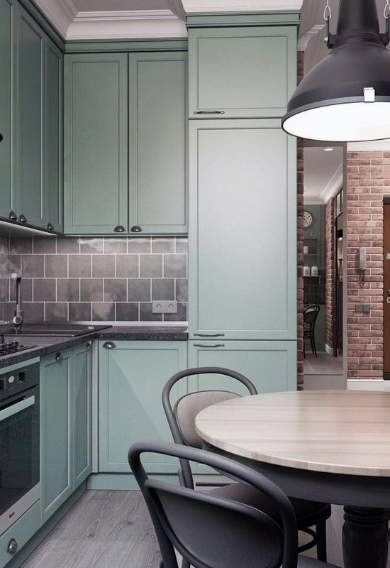 Пастельные тона в оформлении маленькой кухни