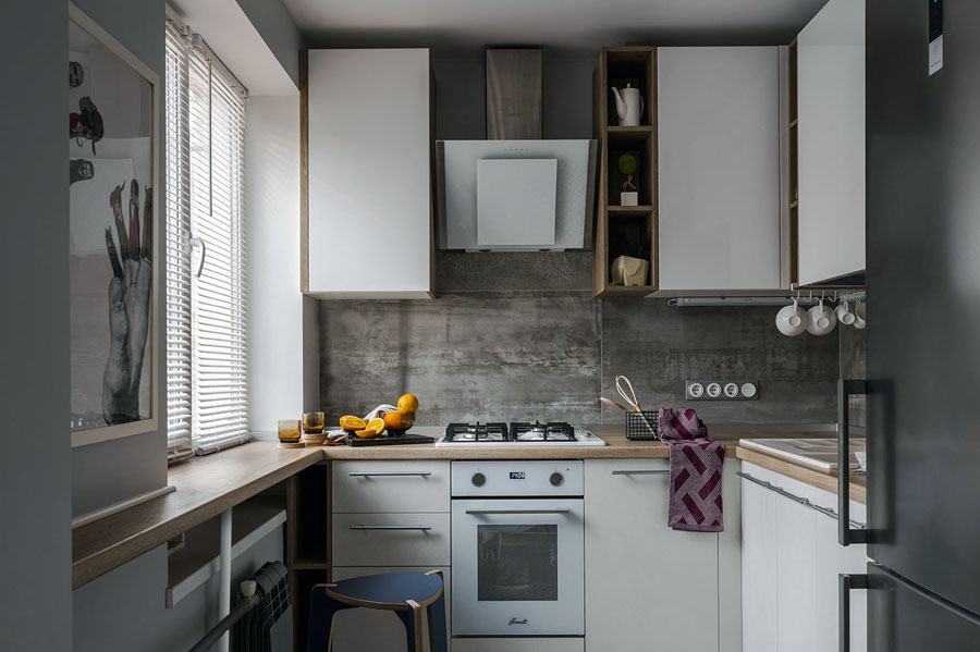 Планировка кухни в виде буквы П