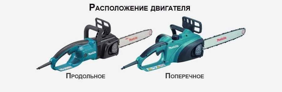 Пример расположения двигателя в электропиле