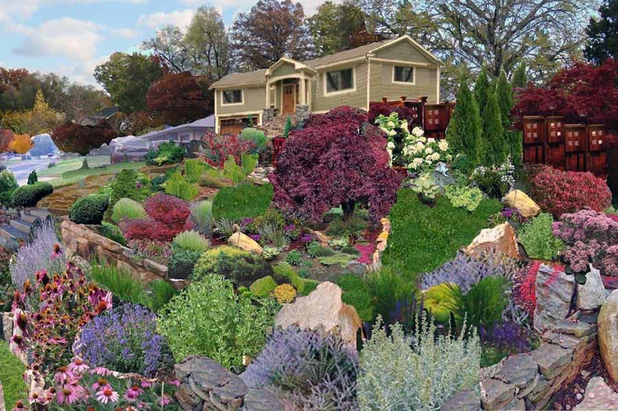 Оформлення вершини альпійської гірки