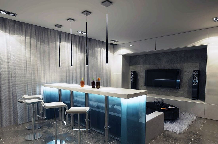 Барна стійка з підсвічуванням в основі