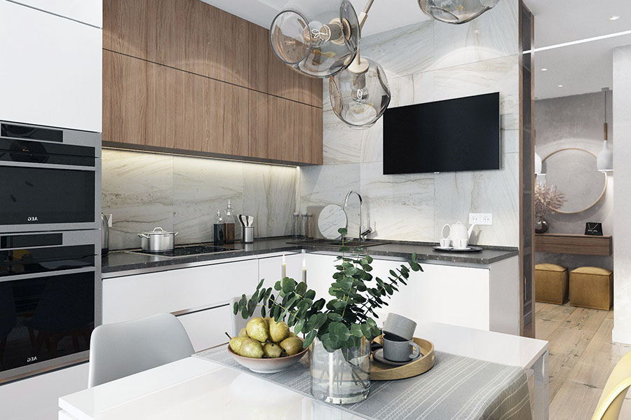 Гармонійне поєднання кольорів на маленькій кухні