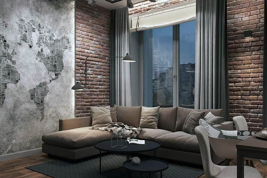 Як красиво оформити зал у стилі лофт