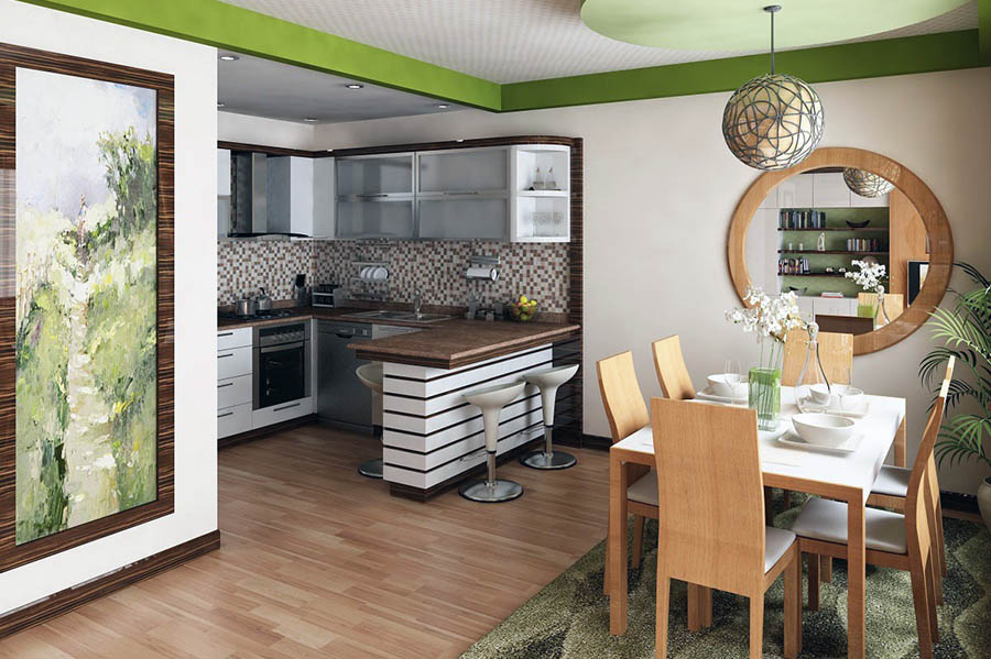 Невелика барна стійка у житловій квартирі