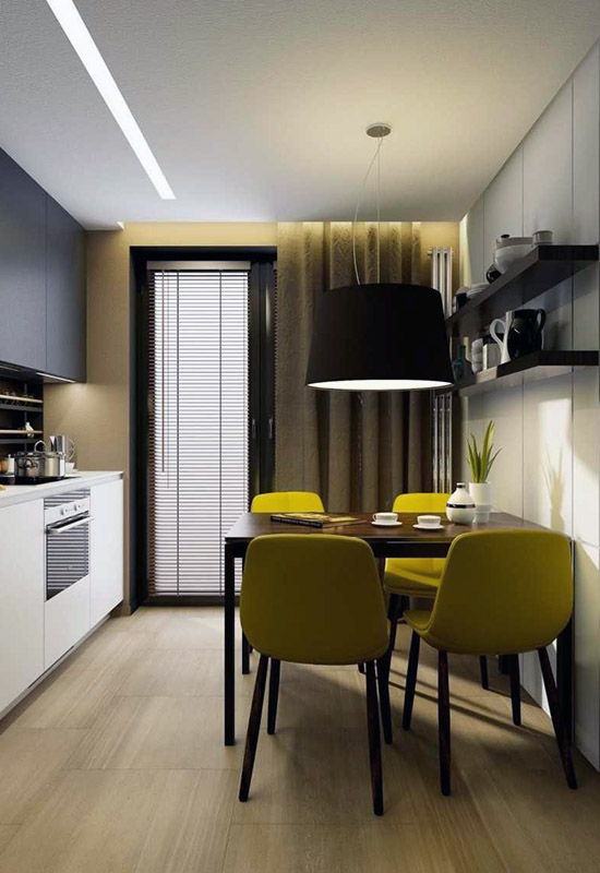 Оздоблення маленької кухні якісними матеріалами