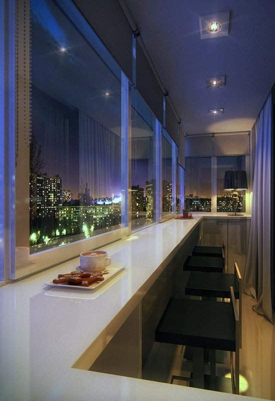 П-подібна барна стійка на балконі