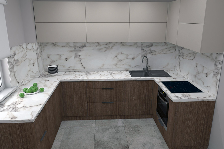 П-подібне планування маленької кухні