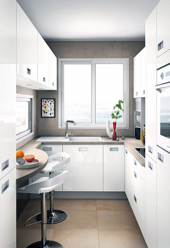 Планування П-подібної барної зони у вузькій кухні