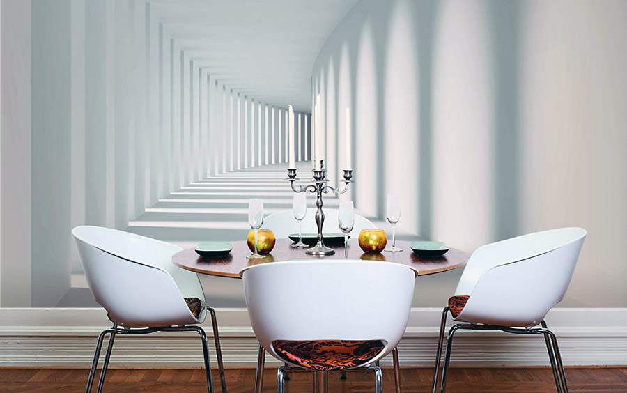 Просторові фотошпалери для маленької кухні