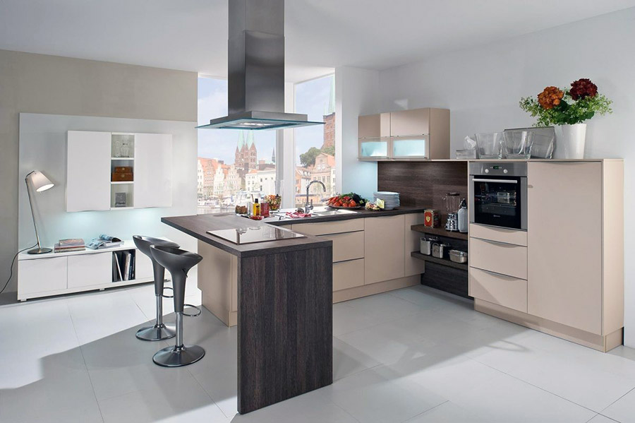 Барна стійка кутом на кухні