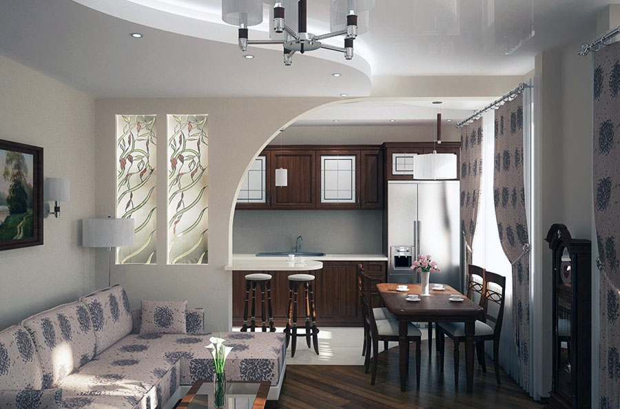 Барная зона для большой столовой комнаты