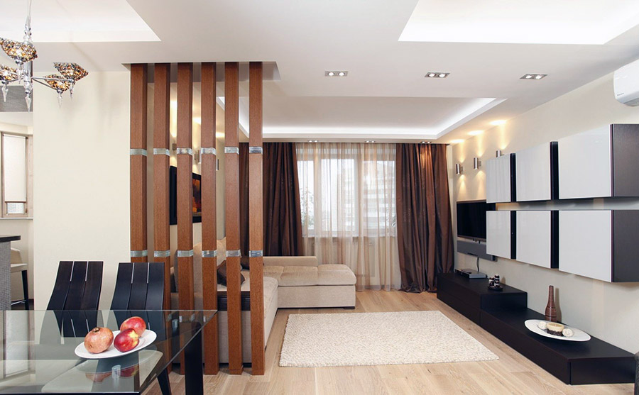 Декоративна перегородка для зонування простору вітальні