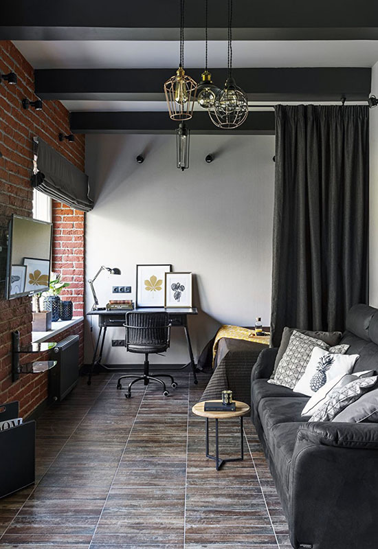Найкращі ідеї для оформлення зали в стилі лофт