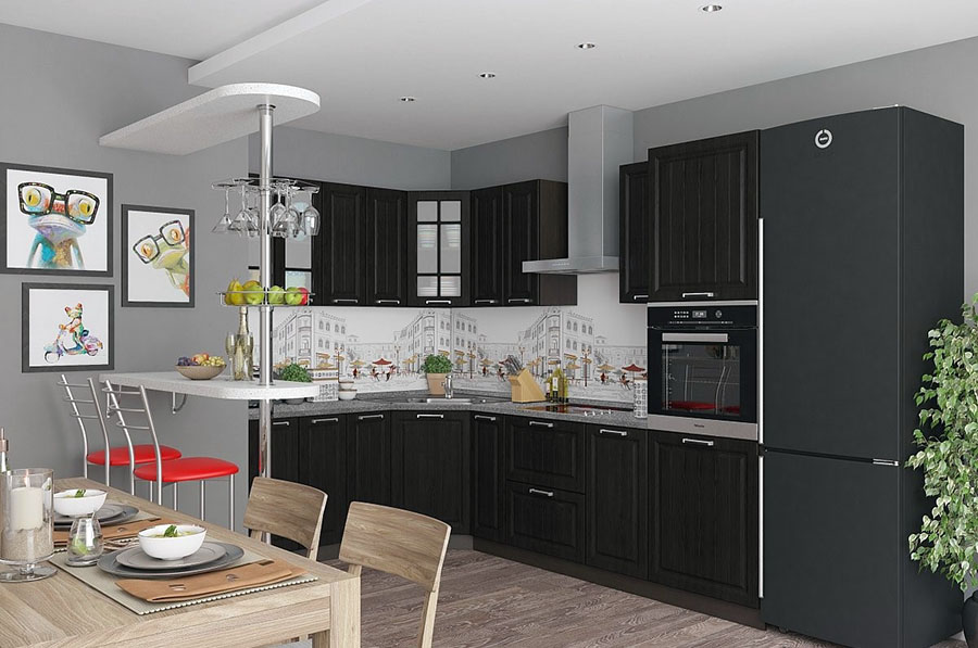 Маленькая барная зона в кухне