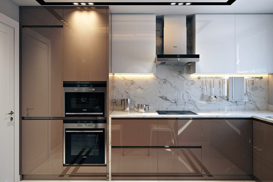 Відповідне поєднання відтінків на маленькій кухні