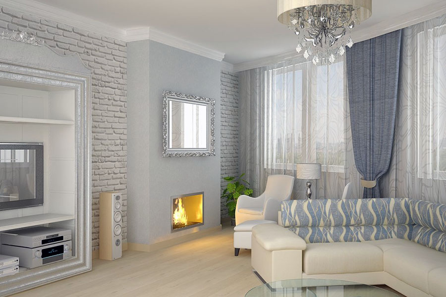 Правильная отделка потолков в гостиной со светлыми тонами