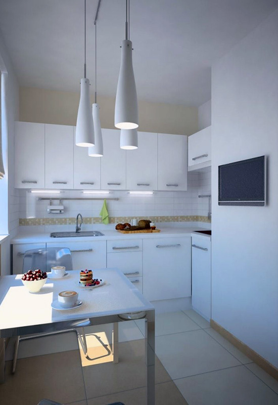 Сучасний дизайн інтер'єру на кухні невеликих розмірів