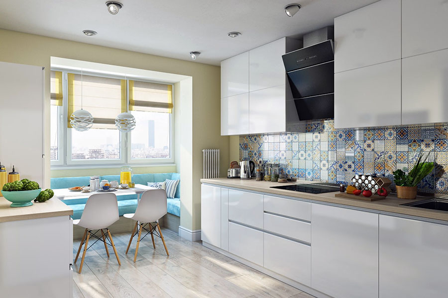 Увеличение площади маленькой кухни за счет совмещенного балкона