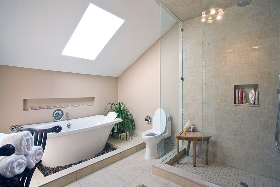 Використання мансардного поверху в якості ванної кімнати