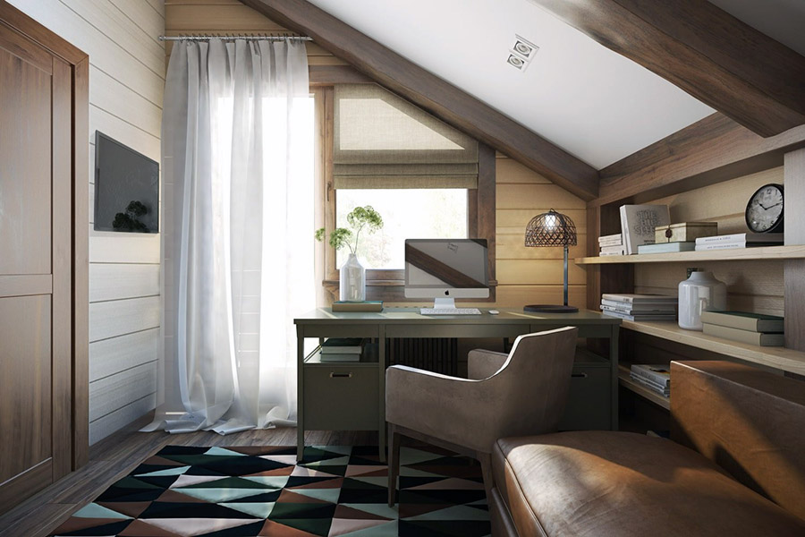Як оформити мансарду під робочий кабінет
