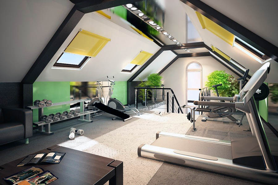 Як зробити спортивний зал з мансарди