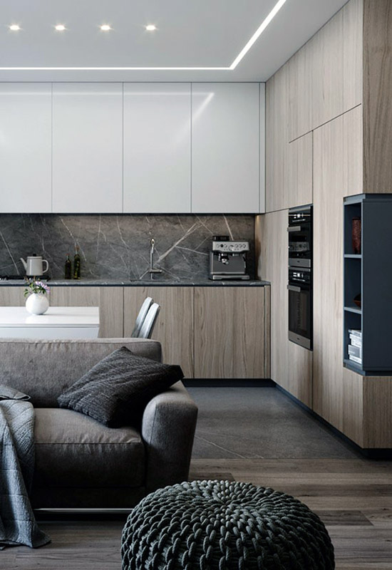 Простора квартира студія у стилі мінімалізм