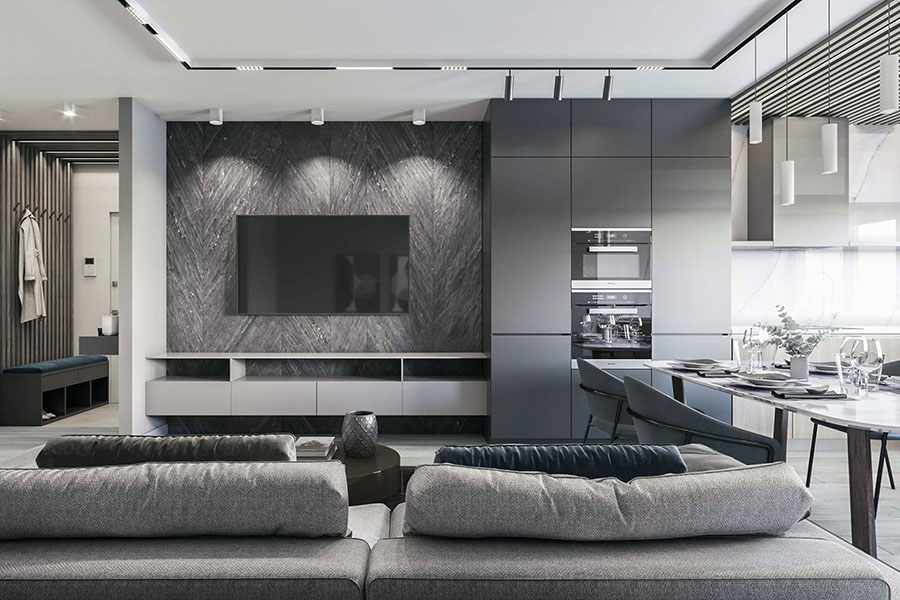 Інтер'єр квартири студії із сучасним дизайном