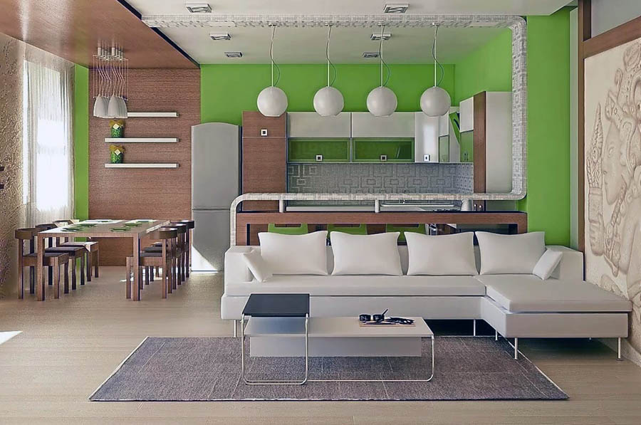 Вдале поєднання кольорів при оформленні дизайну квартири-студії