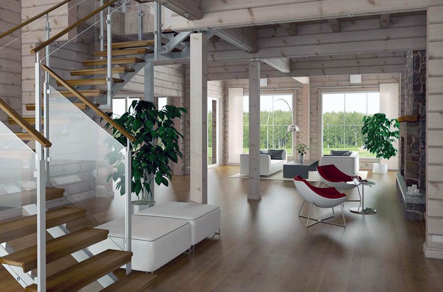 Пример отделки пола в финском доме