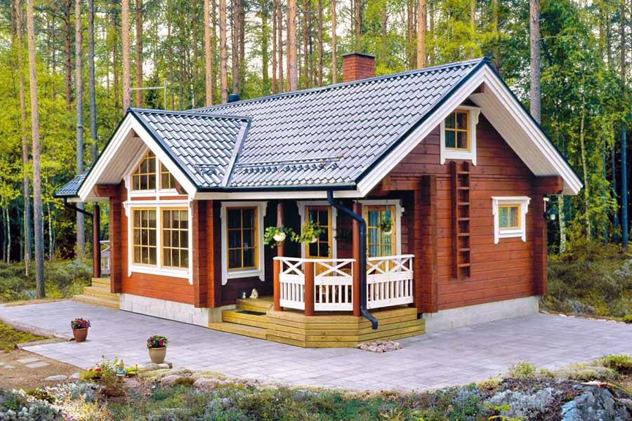 Варіант одноповерхового фінського будинку з мансардою