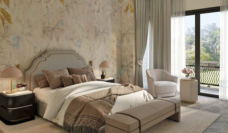 Оформлення вікон у спальні з екологічним стилем