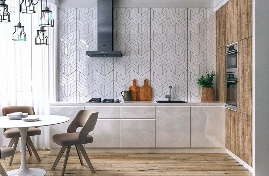 Правильне розподілення простору на кухні без настінних шафок