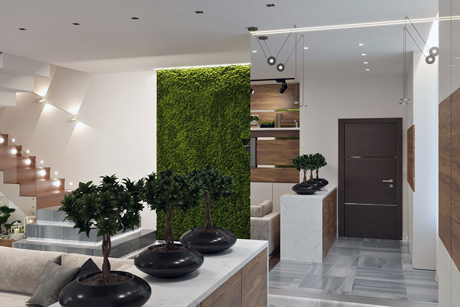 Гарне точкове освітлення для кімнати в екологічному стилі