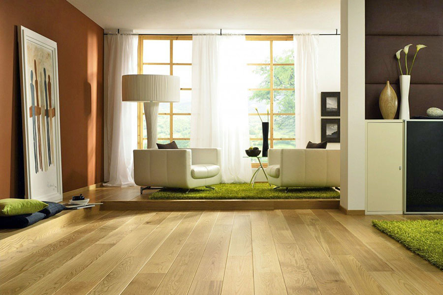 Красива натуральна підлога для житла в стилі еко