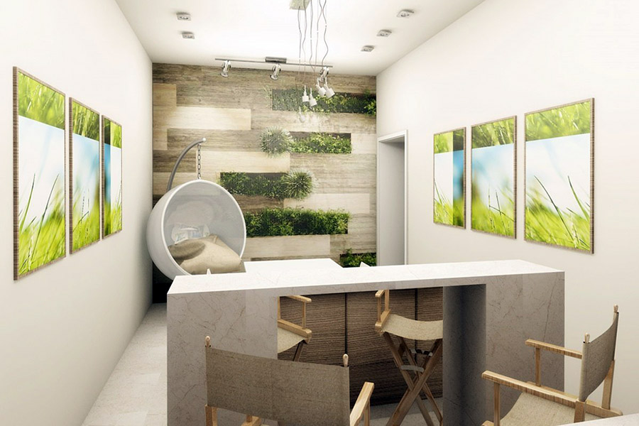 Приклад оформлення дизайну кабінету із натуральним стилем