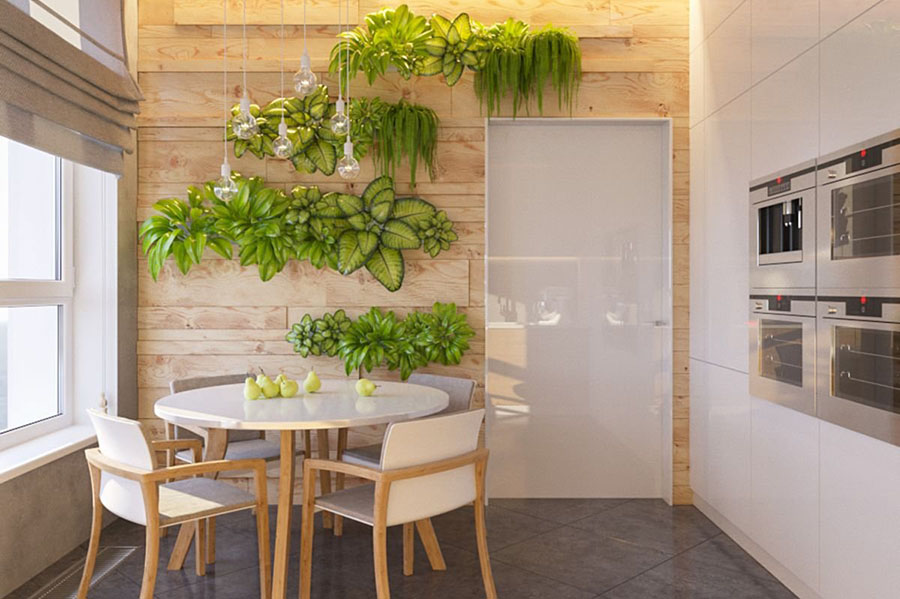 Приклад обробки стін для оформлення квартири в еко стилі