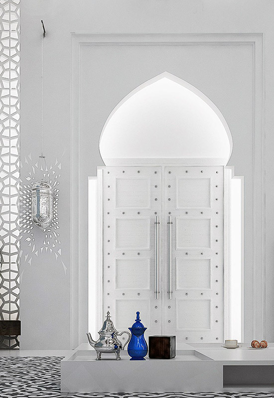 Фигурная межкомнатная арка в интерьере светлой и просторной комнаты