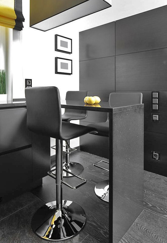 Використання барної стійки в інтер'єрі сучасної хай-тек кухні