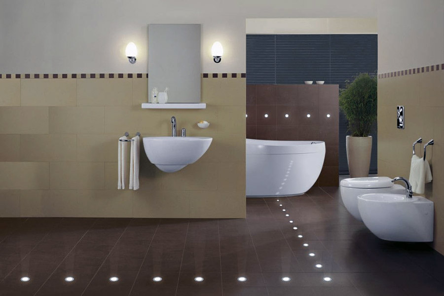 Як краще організувати підсвічування підлоги у ванній кімнаті