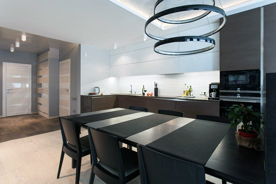 Як облаштувати освітлення в сучасному стилі на кухні з хай-тек дизайном