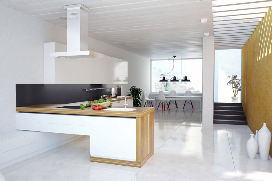 Оздоблення підлоги на кухні в стилі хай-тек