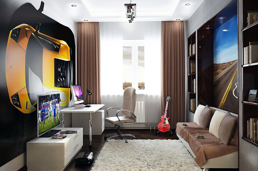 Підліткова кімната з центральним та точковим освітленням