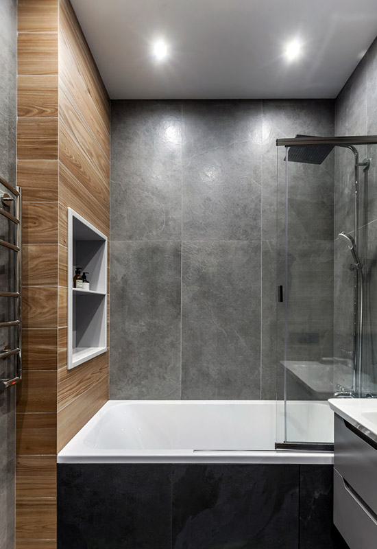 Стельові світильники для освітлення ванної кімнати з дизайном в стилі мінімалізм