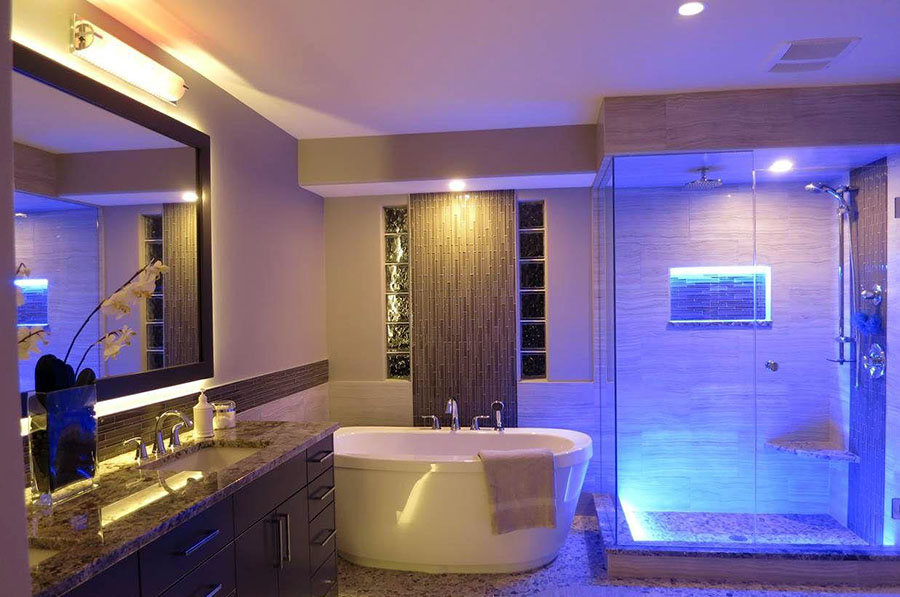 Правильний варіант освітлення всіх зон у ванній кімнаті