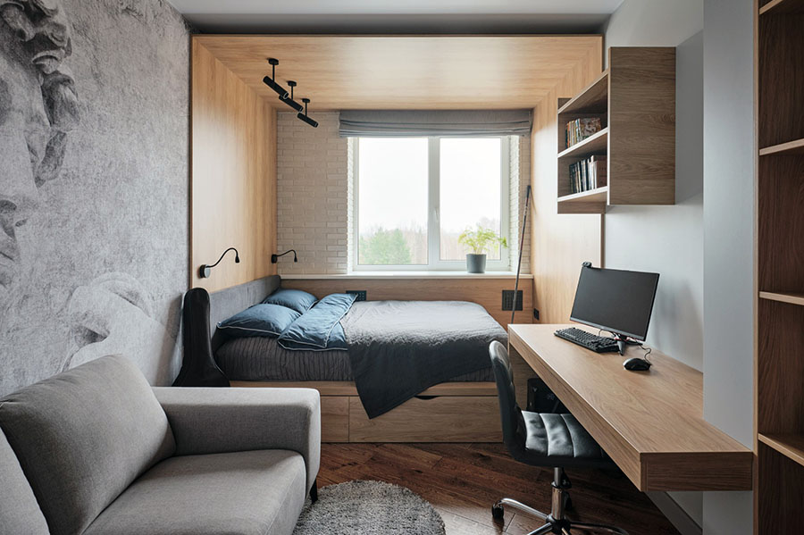 Приклад сучасної підліткової кімнати із стильним дизайном