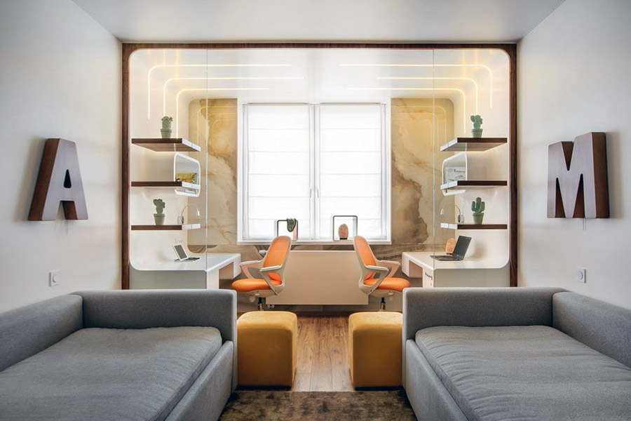 Розподіл простору та спальних місць у кімнаті для двох дітей-підлітків