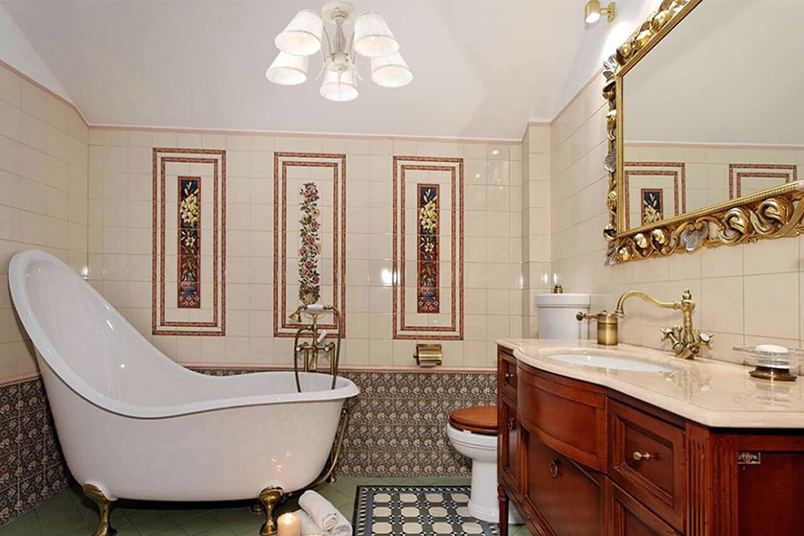 Світильники для ванної кімнати у класичному стилі