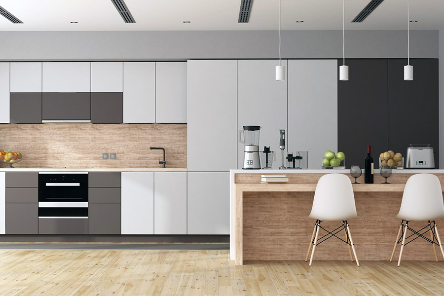 Варіанти оформлення великої кухні з інтер'єром у стилі хай-тек